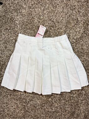 Classic White Pleated Skort for Girls - Everyday School Style